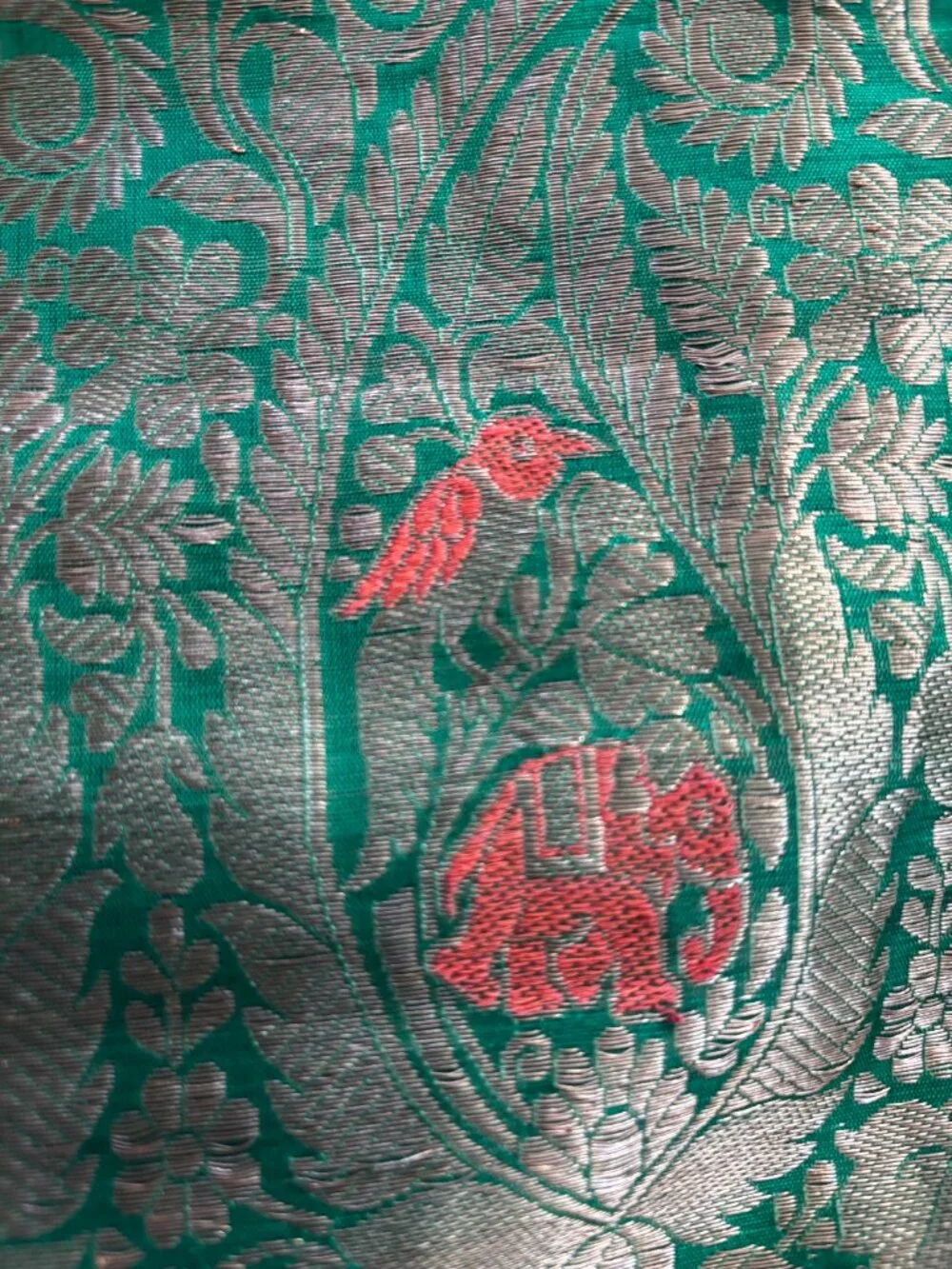 banarasi saree vintage green silk 70